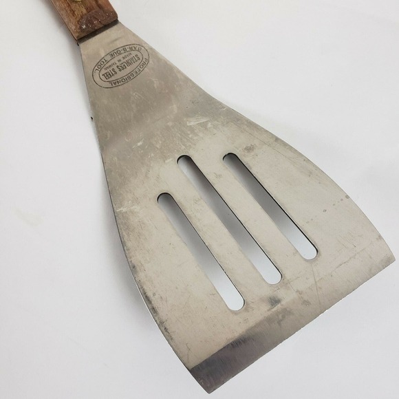 Bar B Que Stainless Steel Professional Tools Wooden Handle Spatula BBQ Barbecue - Picture 2 of 6